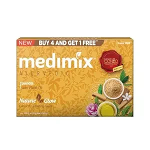 Medimix Ayurvedic Sandal Bathing Bar, 125 g (4 + 1 Offer Pack)