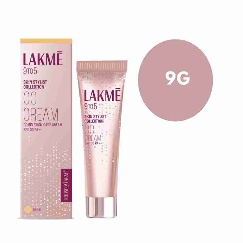 Lakme 9 to 5 CC Cream, 01 - Beige, Light Face Makeup with Natural Coverage, SPF 30 - Tinted Moisturizer to Brighten Skin, Conceal Dark Spots