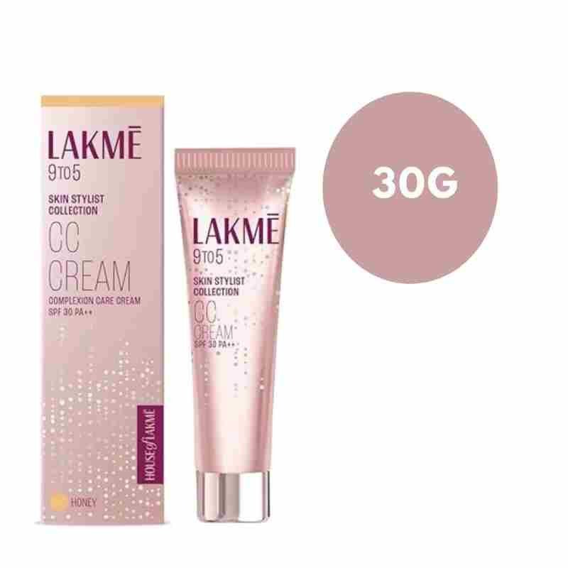 LAKMÉ 9 To 5 Complexion Care 02 - Honey Face Cc Cream, Light, Spf 30, Conceals Dark Spots & Blemishes, All Skin Type - 30 G