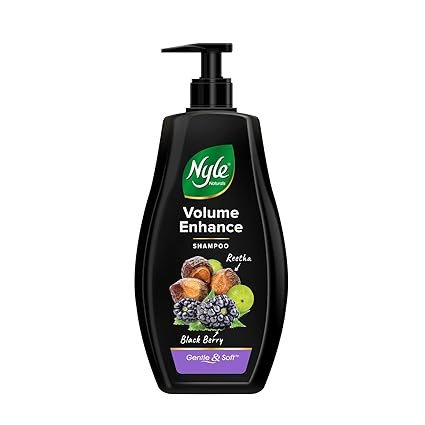 Nyle Naturals Volume Enhance Shampoo, With Blackberry, Reetha and Amla, Gentle & Soft Shampoo, PH Balance and Paraben Free, For Men and Women 1L