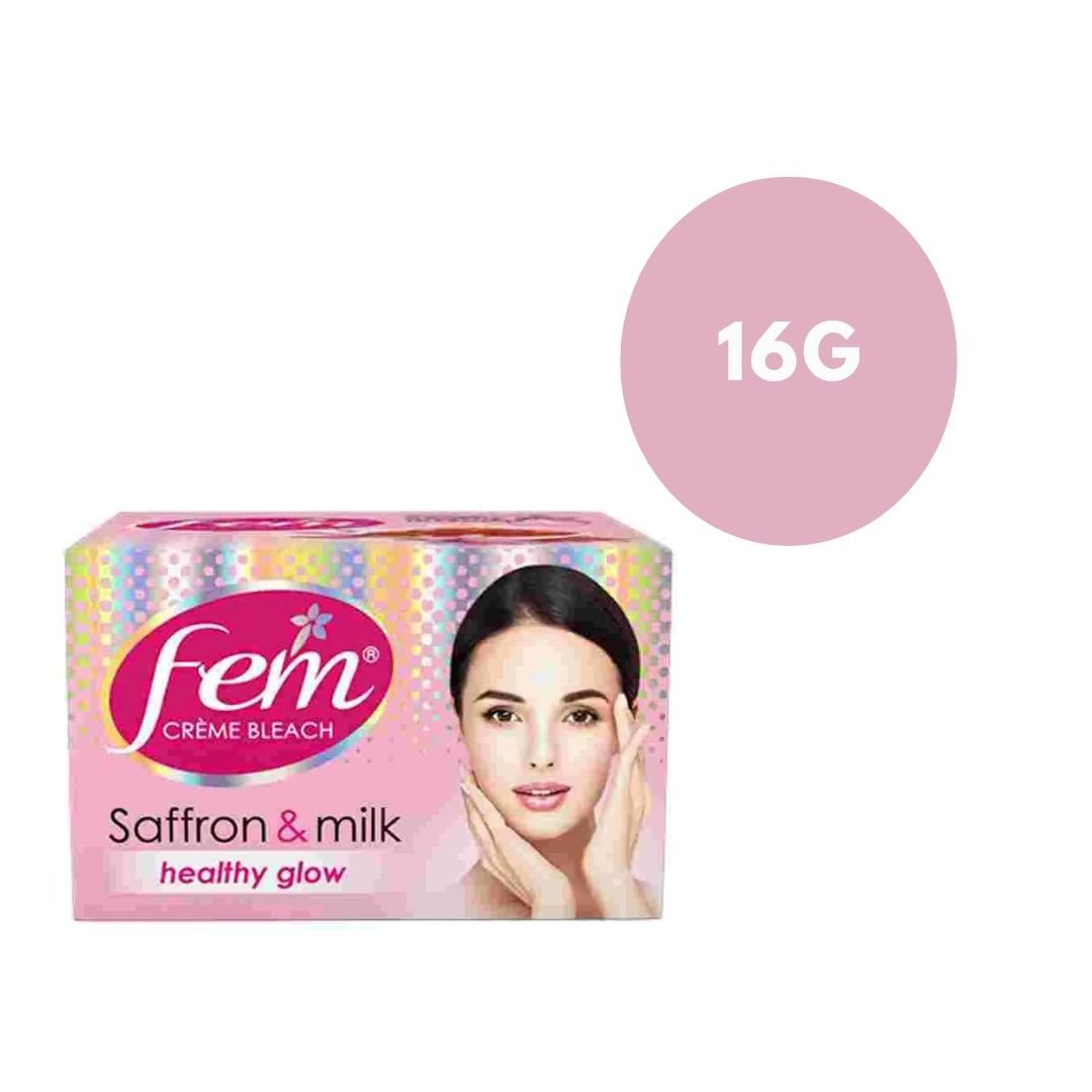 Fem Fairness (Saffron & Milk) Crème Bleach | Advanced Skin Brightening System | Enriched wih Goodness of Safrron & Milk | With Rejuvenating Fragrance | No Added Parabens, Silicones & Ammonia