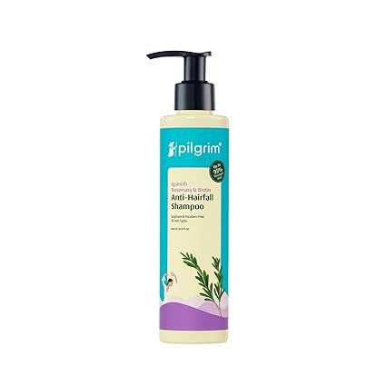 Pilgrim Spanish Rosemary & Biotin Anti Hairfall Shampoo for Reducing Hair Loss & Breakage 200ml | Rosemary shampoo for hair growth | Upto 95% stronger hairs | For all hair types | For Men & Women