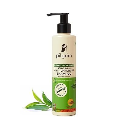 Pilgrim Australian Tea Tree Non-Drying Anti-Dandruff Shampoo 200 ml | Removes Dandruff from Source | Helps with Itching, Irritation | Strong & Smooth Hair | For Men & Women
