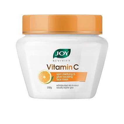 Joy Vitamin C Face Pack for Glowing Skin (250gm) | Enriched with Mandarin, Glycolic Acid & Argan Oil for Instant Natural Glow | Skin Brightening Face Mask for All Skin Types; For Men & Women