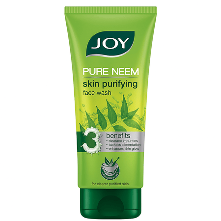 Joy Skin Purifying Neem Face Wash for Oily & Acne-Prone Skin | Fights Pimples, Controls Excess Oil & Unclogs Pores | Natural Antibacterial Formula | Men & Women