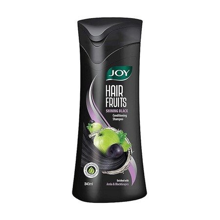 Joy Hair Fruits Shining Black Conditioning Shampoo Enriched with Amla & Black Grapes, 340 ml