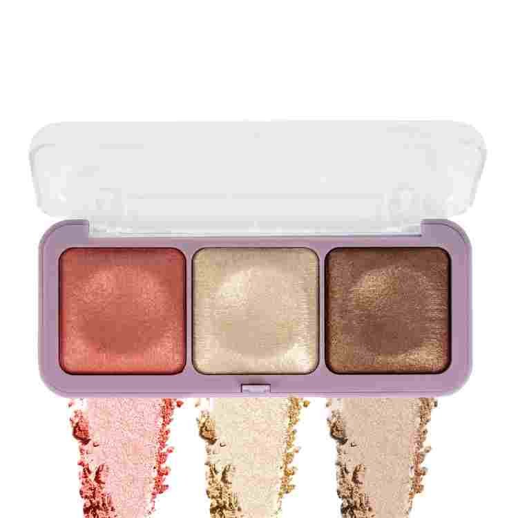 Hilary Rhoda Get Glow Highlighter Palette | Ultra Blendable & Long Lasting | Shimmer Finish & Illuminating Glow | Highly Pigmented & Easy To Blend Shades 15g