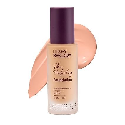 Hilary Rhoda Skin Perfecting Foundation | With SPF 15 | Super Matte Finish | Full Coverage | Oil-Control & Paraben-Free | 6 Shades | Conceals Fine Lines & Blemishes | 30g