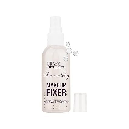 Hilary Rhoda Shimmer Stay Makeup Fixer | Infused with Aloe Vera | Cruelty-Free & Vegan | Keeps Makeup Intact | Hydrates, Soothes & Refreshes Skin | 80ml