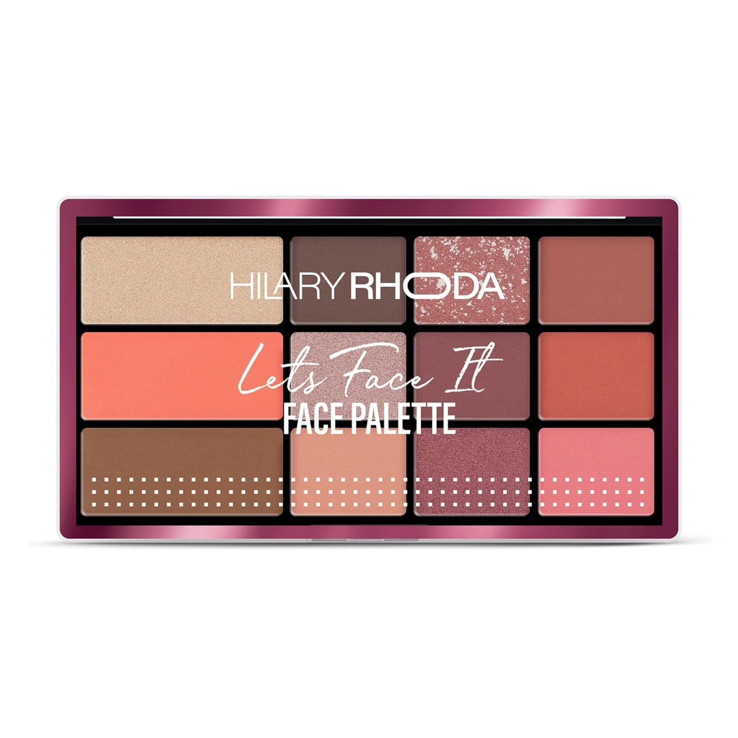 Hilary Rhoda Let’s Face It Face Palette | Highlighter & Blush | Contour | 9 Eyeshadows | Super-Fine Particles | No Fallout | Matte & Shimmer Finish -23.4g