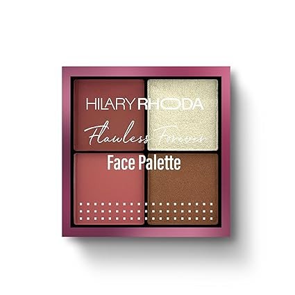Hilary Rhoda Flawless Forever Face Palette | Highlighter, Contour & 2 Blushes | All-in-one Face Makeup Kit | Highly Pigmented & Long Lasting Face Palette | 11.2g