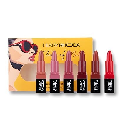 Hilary Rhoda Trap Of Matte 6 Bullet Mini Lipsticks | Infused with SPF 15 | Long-Lasting Formula & Trendy Lipstick Shades | Paraben-Free & Cruelty-Free | Set of 6-1.5 X 6g