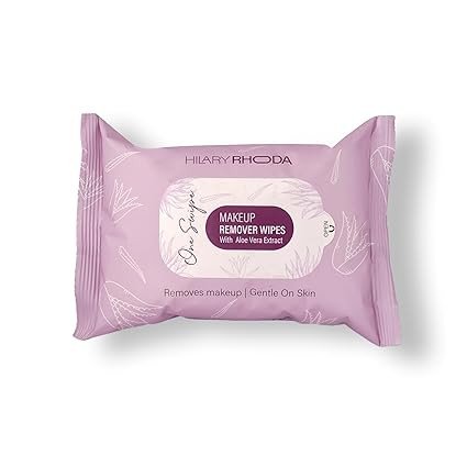 Hilary Rhoda One Swipe Makeup Remover Wipes | Removes Waterproof Makeup | Aleo Vera Infused Makeup Remover Wipes | Hydrating & Cleansing Facial Wipes | Paraben-Free | 25 pcs