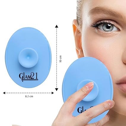 Glam21 Silicone Face Cleanser Scrubber for Soft Exfoliating Cleansing and Massaging Tool Face Massage Blackhead, Dull & Pollution Removing | Skin Hygiene (Big)