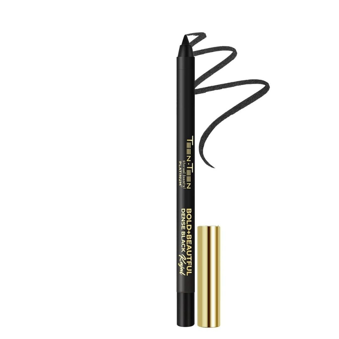 TEEN TEEN Bold & Beautiful Kajal | Dense Black, Long-Lasting & Waterproof | Smudge-Proof Eye Pencil for Bold Look, Black, 1.5gm