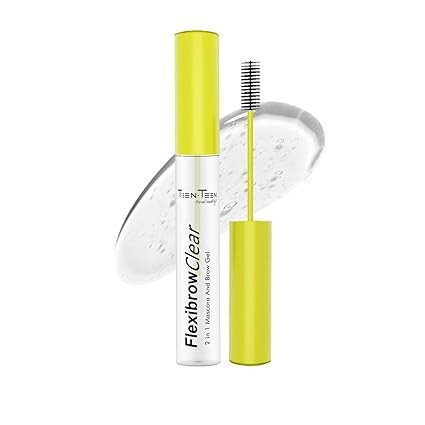 TEEN TEEN Flexibrow Clear 2-in-1 Mascara & Brow Gel | Waterproof, Long-Lasting, Clump-Free Formula | Quick Drying & Curler, Transparent, 3.5g